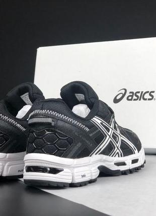 Жіночі стильні легкі якісні кросівки asics gel kahana 8 сітка чорно-білі демісезонні2 фото