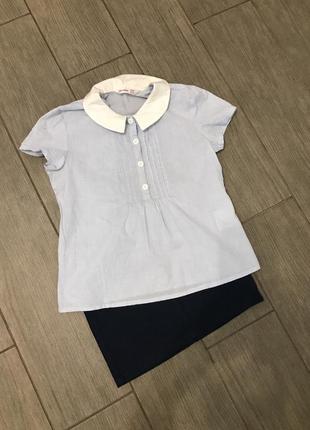 Школьная блуза рубашка на малышку 4-6 л 116 р