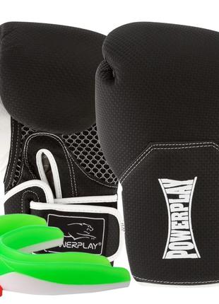 Боксерські рукавиці powerplay 3011 evolutions чорно-білі карбон 10 унцій pro1695