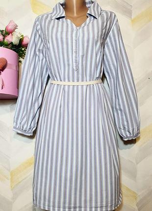 Платье-рубашка миди коттоновое р 16-18