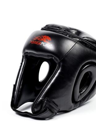 Спортивный боксерский шлем турнирный powerplay 3045 черный xl (капа в подарок) pro_15003 фото