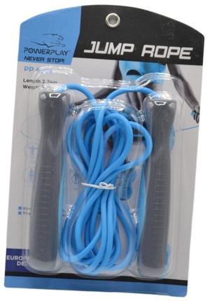 Скакалка powerplay 4204 classic jump rope голубая (2,7m.) pro_25010 фото