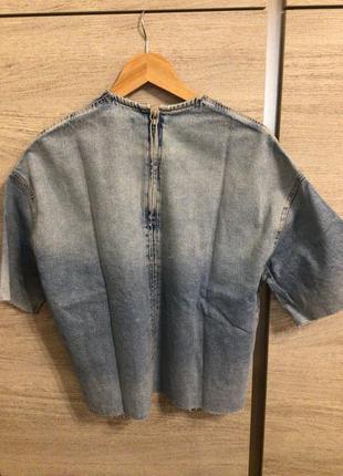 Zara джинсова футболка рубашка9 фото