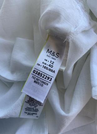 Marks spenser zara h&m massimo dutti пляжна біла сорочка туніка з бавовни7 фото