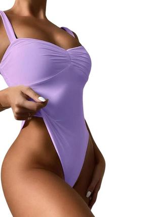 Женский сплошной купальник eleve fashion "flexswim" фиолетовый/зелёный1 фото