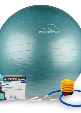 М'яч для фітнесу (фітбол) powerplay 4001 ø75 cm gymball  зелений + помпа pro699