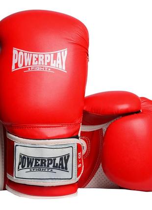 Спортивные боксерские перчатки powerplay 3019 challenger красные 8 унций pro_970
