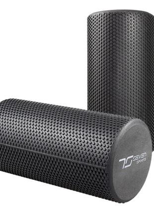 Массажный ролик (валик) 7sports гладкий foam roller eva черный (30*15см.) pro_890