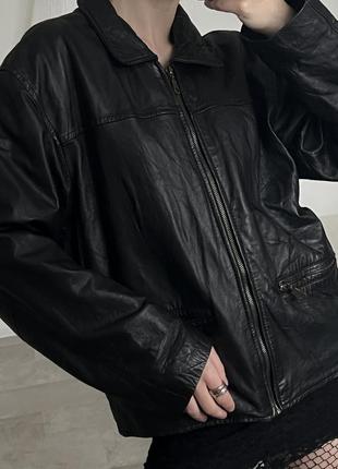 Вінтажна куртка косуха - бомбер , шкіряна5 фото