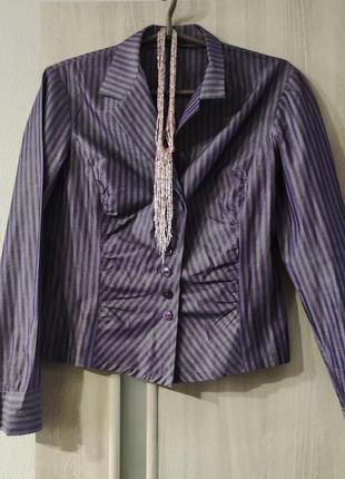 Блуза - піджак, фіолетова блуза в смужку4 фото