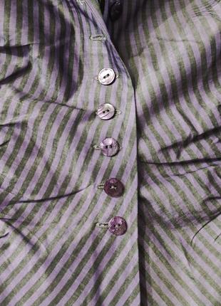 Блуза - піджак, фіолетова блуза в смужку5 фото
