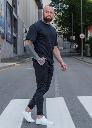 Комплект рубчик футболка оверсайз + штани