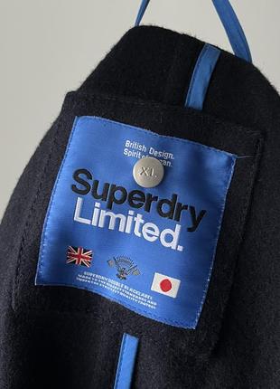 Superdry limited wool coat пальто шерсть оригинал новое неви синий теплый стильный интересный вникальный лимитированный премиум современный2 фото