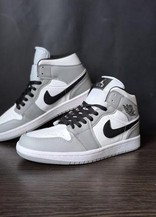 Nike air jordan 1  высокие кожаные кроссовки ботинки кожа джордан найк большие размеры 41,42,43,443 фото