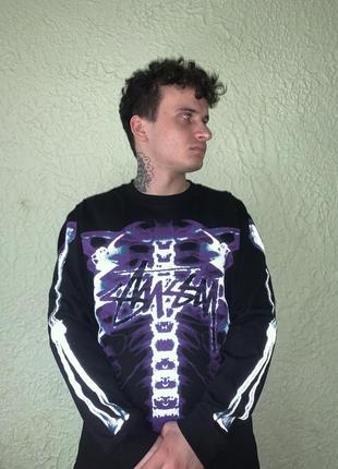 Лонгслів stussy rib cage reflective