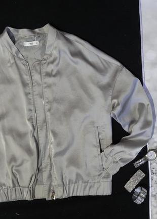Куртка бомбер  ветровка стального цвета2 фото