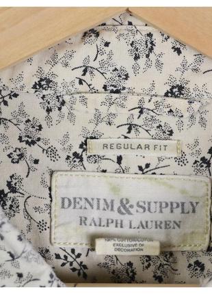 Denim&supply ralph lauren xl/xxl* / світло бежева сорочка у квітковий принт5 фото