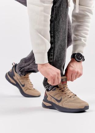 Мужские текстильные кроссовки nike winflo sand black, мужские текстильные кеды найк песочные, мужская обувь2 фото