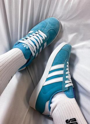 Кросівки adidas gazelle blue green4 фото