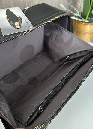 Якісна жіноча міні сумочка клатч ysl чорна екошкіра, стильна сумка на плече pro94910 фото