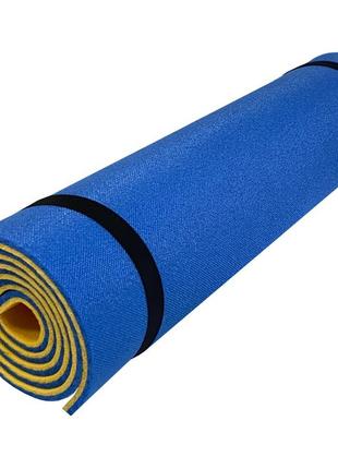 Килимок для фітнесу champion двошаровий 1800х600х10 мм жовто-синій