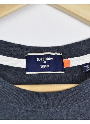 Superdry m/l* / м'який базовий лонгслів у синьо-сірому кольорі із вишитим лого6 фото