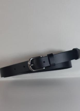 Ремень 02.051.055 чёрный узкий (2,5 х 120 см) с чёрной классической пряжкой