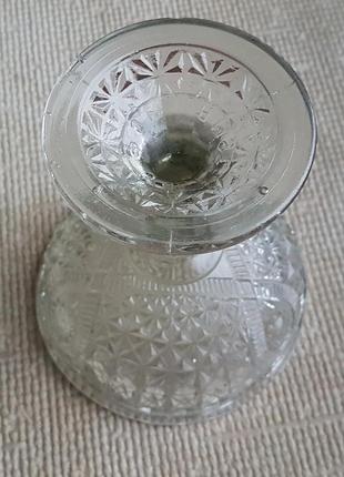 Старинная ваза конфетница на ножке, ссср, стекло.7 фото
