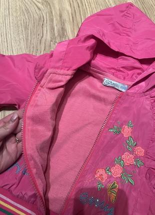 Вітровка для дівчинки рожева куртка легенька весняна4 фото