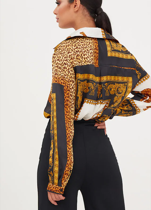Мега модна сатинновая сорочка платочный принт3 фото