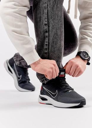 Чоловічі текстильні кросівки nike winflo dark grey, чоловічі текстильні кеди найк сірі, чоловіче взуття