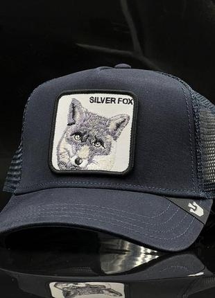 Оригинальная синяя кепка с сеткой goorin bros. silver fox trucker