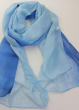 Женский шарф из шифона 150 на 50 dress 11-300_сине-голуб1 фото