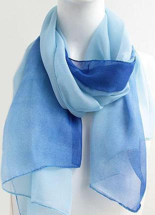 Женский шарф из шифона 150 на 50 dress 11-300_сине-голуб3 фото