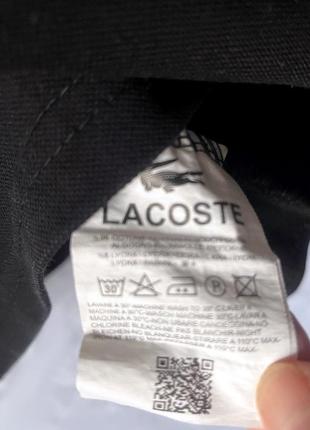 Бавовняне поло lacoste, футболка чорна5 фото