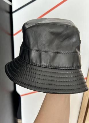 Zara шкіряна шапка панамка панама 56-597 фото