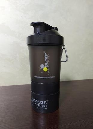 Шейкер mega caps pro 3-х компонентний 550 ml olimp labs