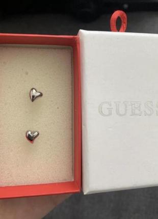 Сережки гвоздики пусети серце guess1 фото