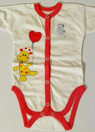 Боди для девочки с ярким кантом и принтом