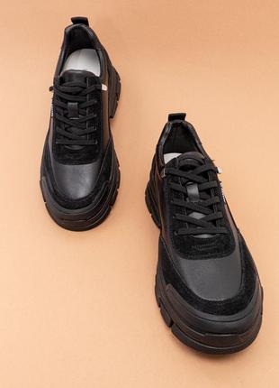 Жіночі кросівки шкіряні чорні демісезонні 36-41 кроссовки женские кожаные lonza2 фото