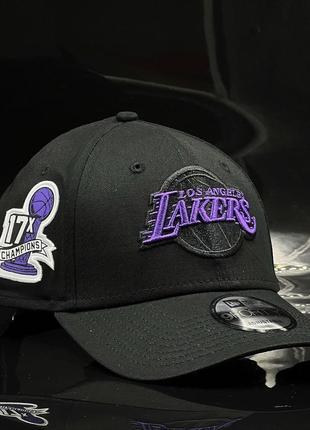 Оригинальная черная кепка new era  los angeles lakers 9forty