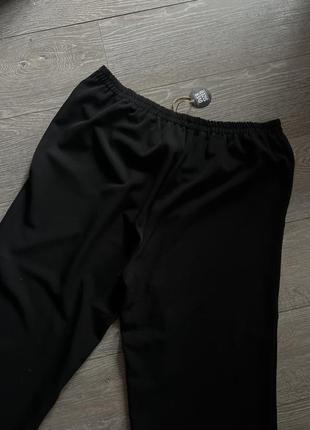 🔛чорні широкі брюки на резинці супер батал штани великого розміру е. 22/4-5 xl5 фото