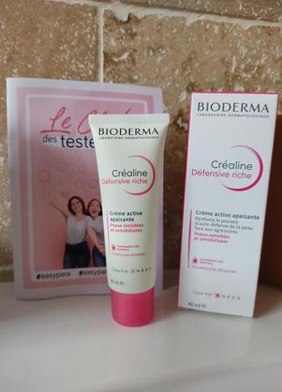 Крем для обличчя bioderma crealine (sensibio) defensive rich active soothing cream1 фото