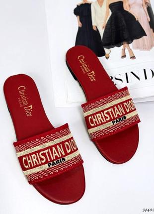 Текстильні шльопанці christian dior6 фото