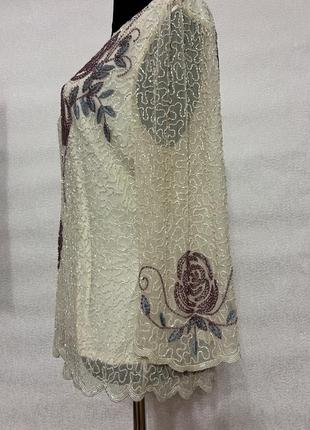 Блузка шовк з вишивкою3 фото