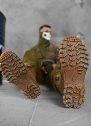 🔥 тактичні чоловічі шкіряні черевики ботинки бежеві беж койтт високі високие берци берці мужские тактические воєнні военные кожаные кожа шкіра нубук2 фото