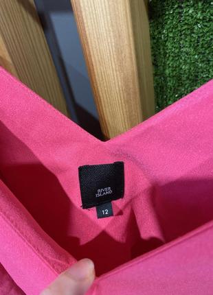 Сукня яскраво-рожева на плетених бретелях3 фото