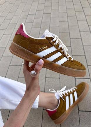 Adidas gazelle x gucci caramel, кросівки, кроссовки10 фото