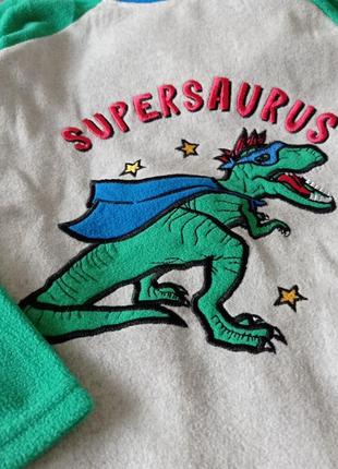 Тепла флісова піжама піжамка домашній костюм динозавр primark6 фото