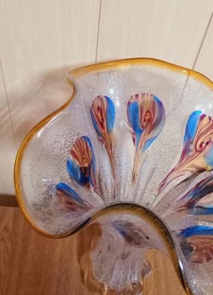 Ваза 39 см вінтаж кольорове скло вінтажна